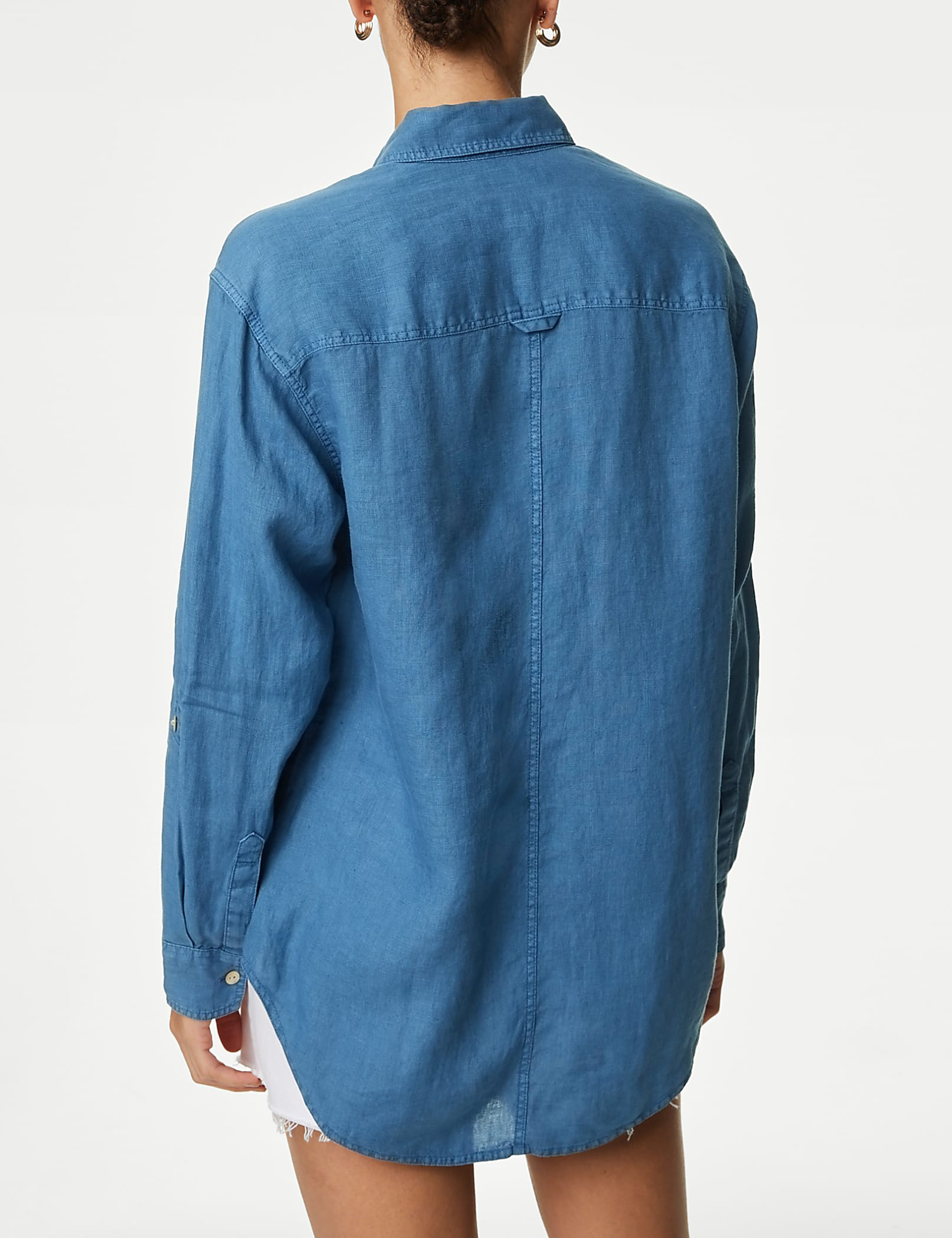 Pure Linen Relaxed Utility Shirt