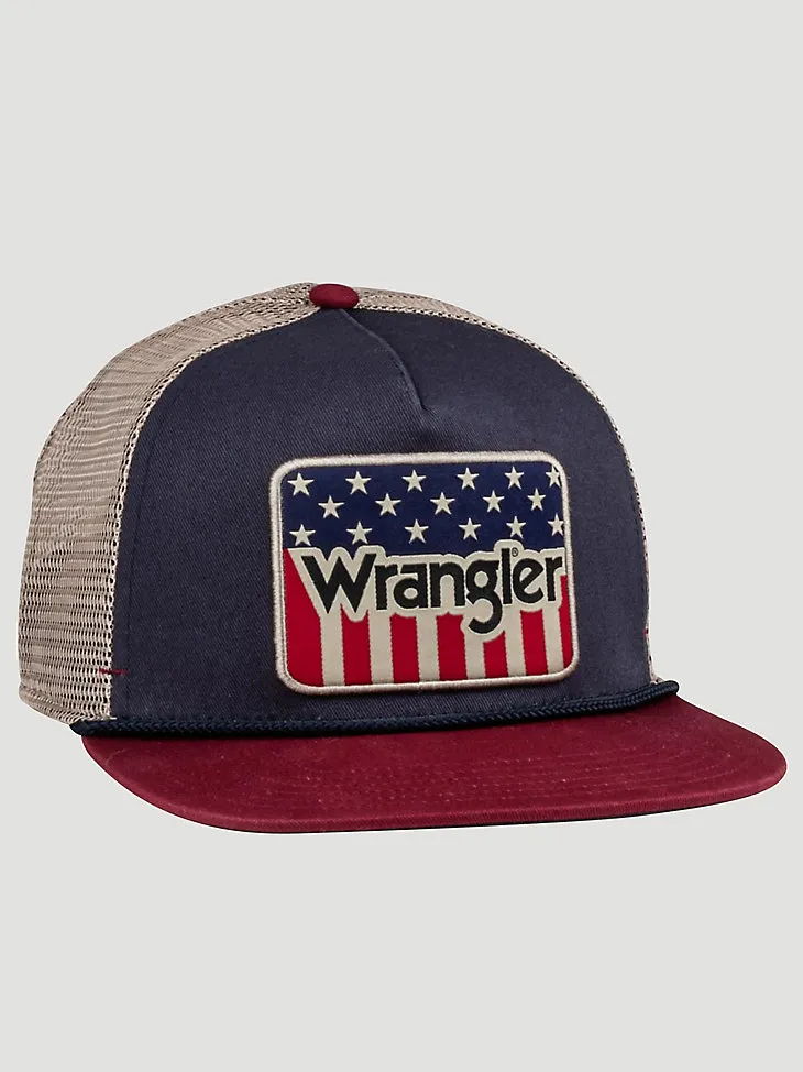 WRANGLER AMERICAN FLAG MESH HAT IN MULTI