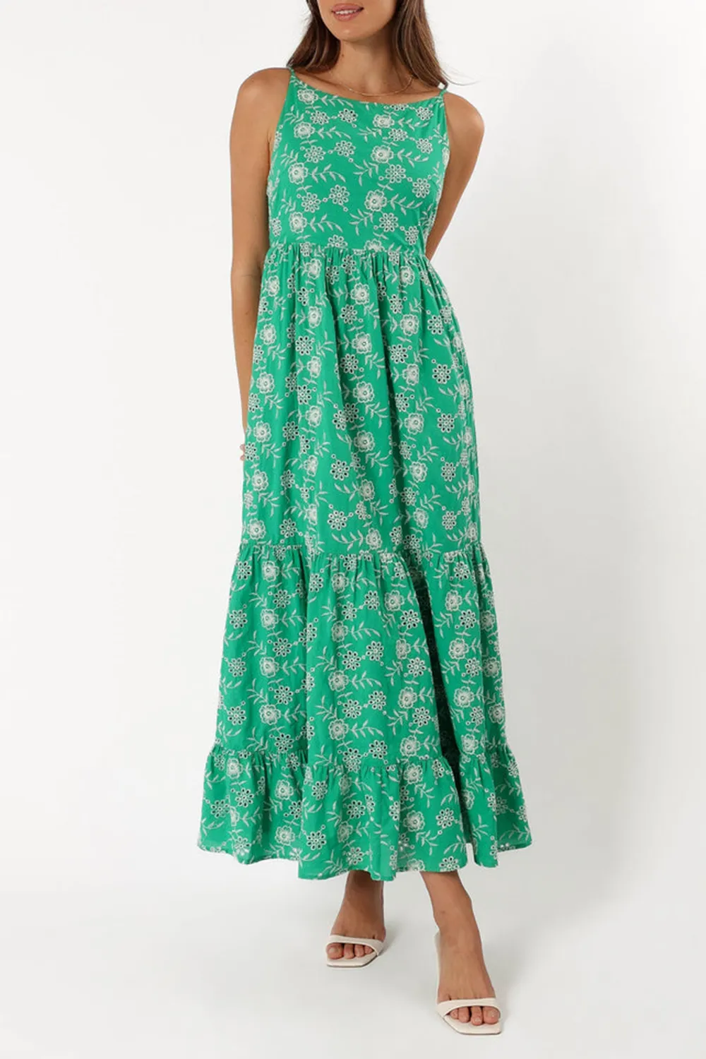 JENSON MAXI DRESS - GREEN EYELET