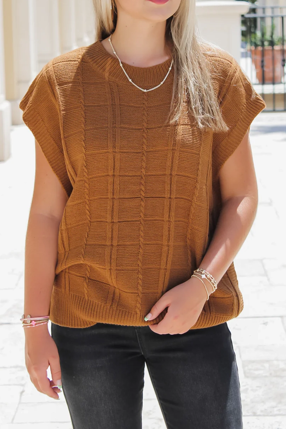 Brown Waffle Sweater