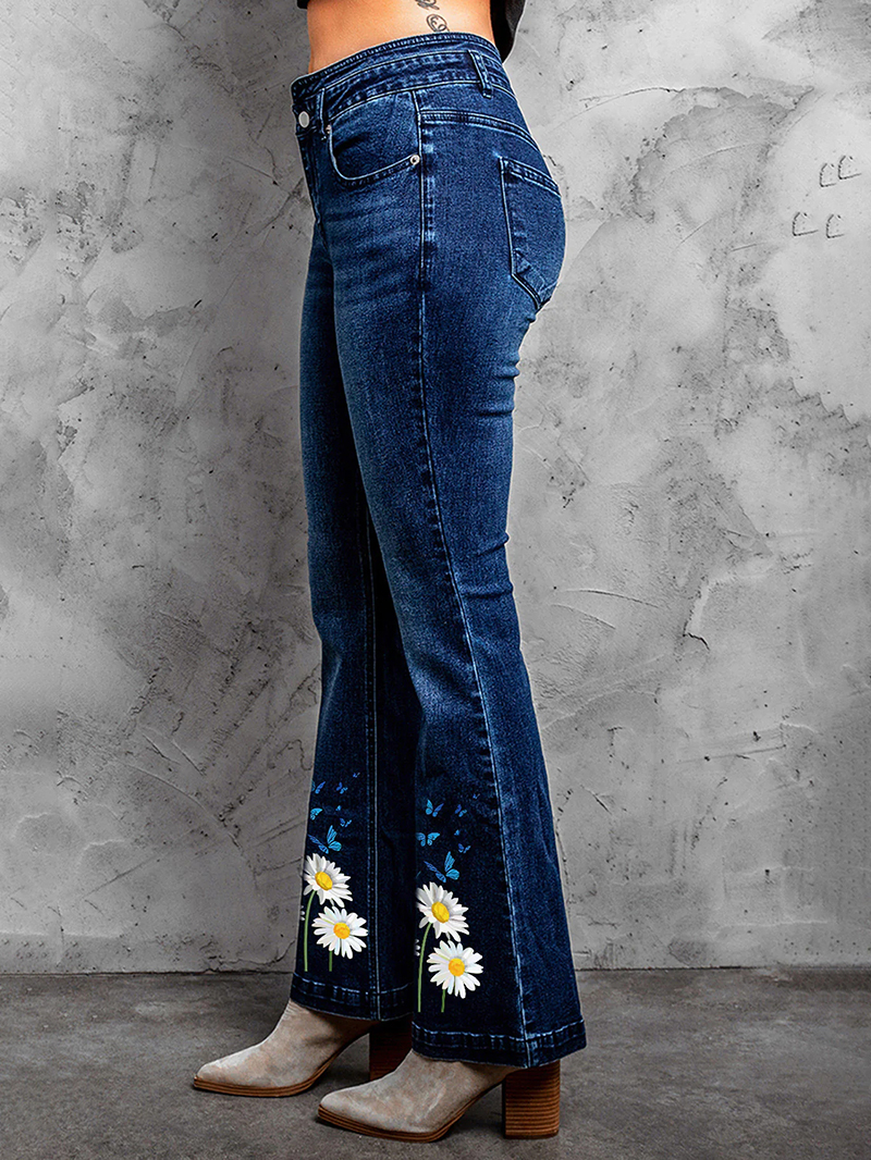 Women's Daisy Print Jeans