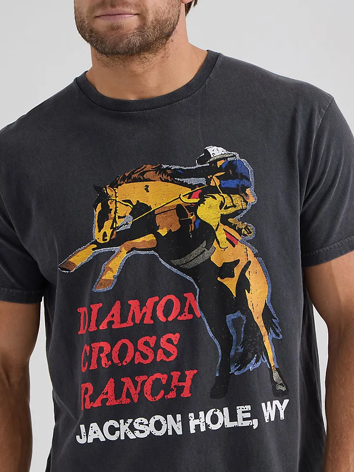 WRANGLER X DIAMOND CROSS RIDE FAST TEE IN MARSHMALLOW