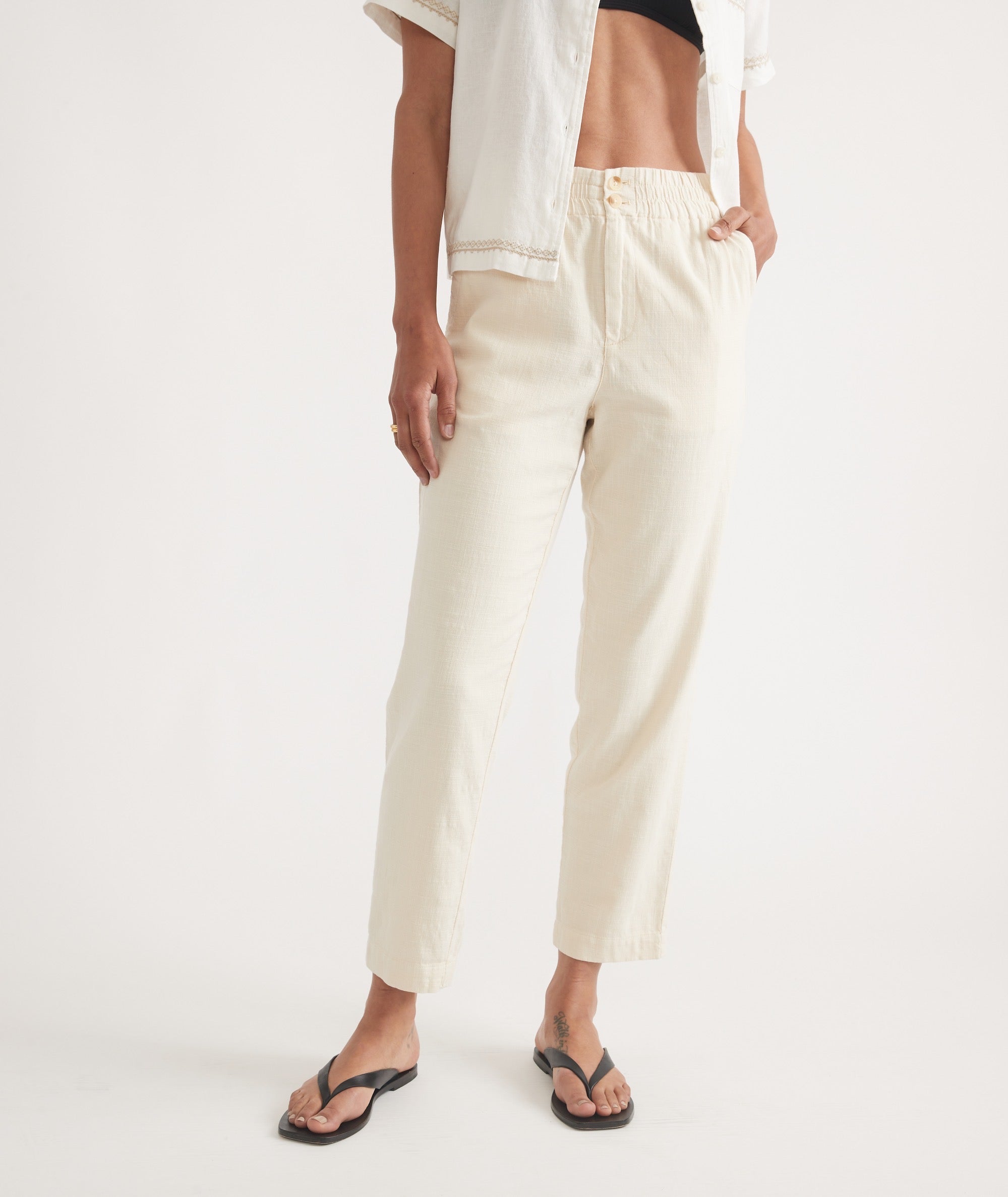 White Cropped Trousers