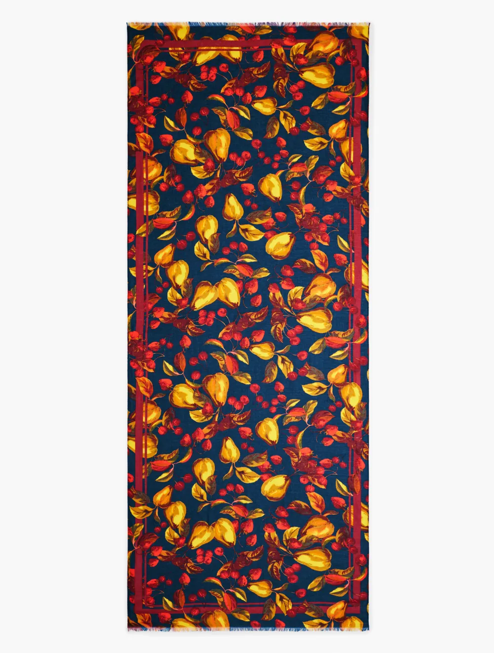 Painted Fruits Oblong Scarf