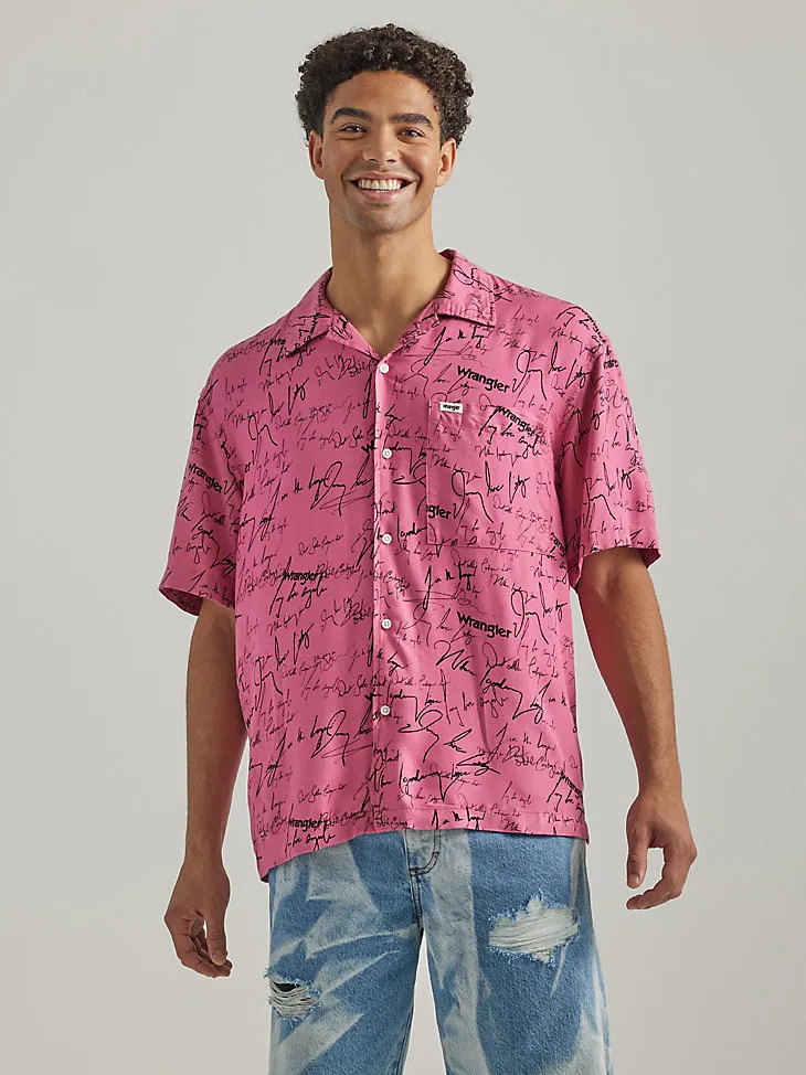 MEN'S SIGNATURE PRINT OVERSHIRT IN CHATEAU ROSE