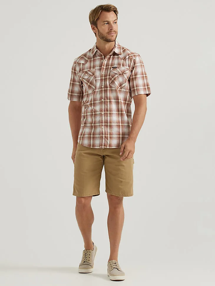 MEN'S SHORT SLEEVE PLAID SHIRT IN SEQUOIA