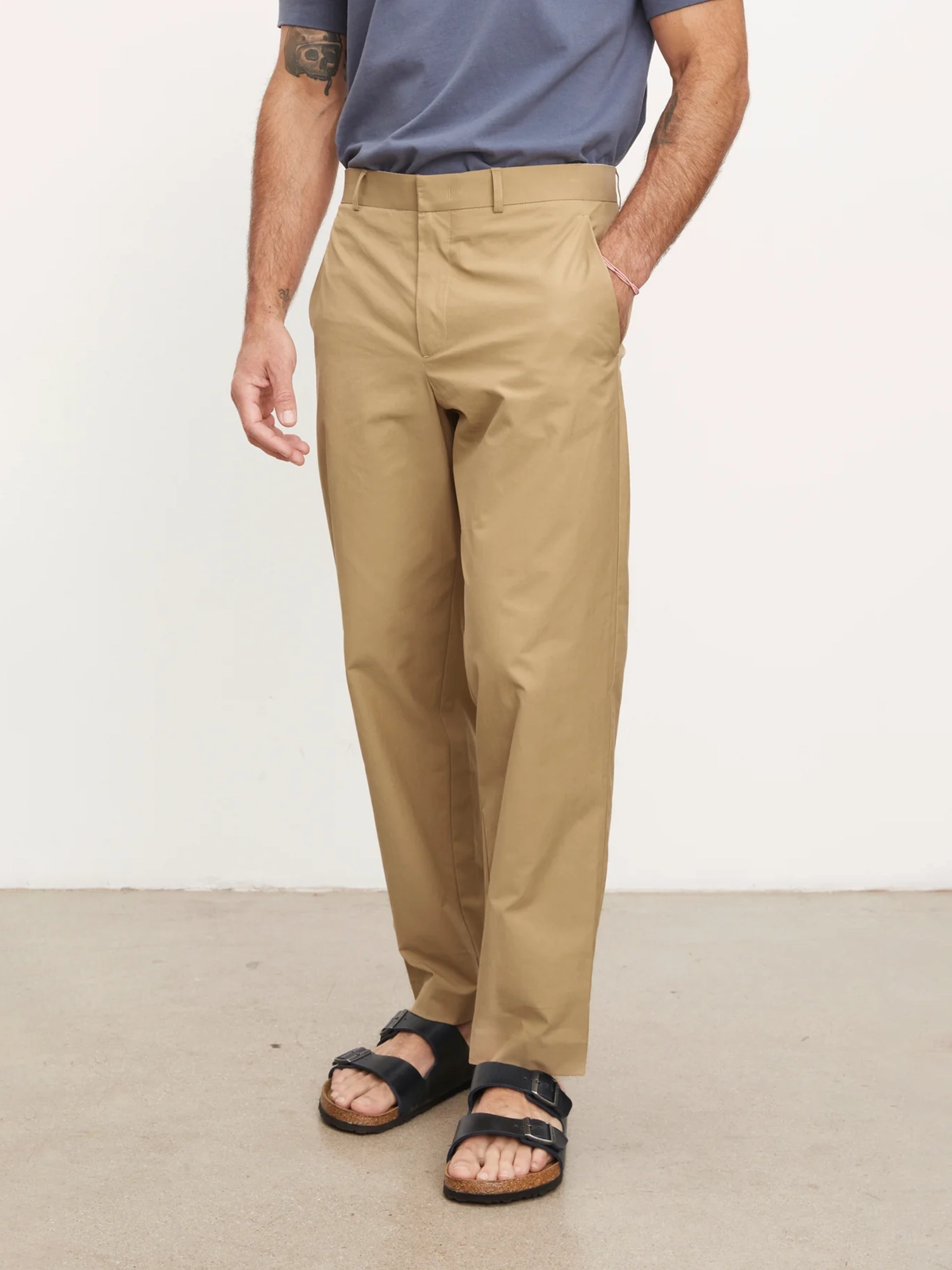 Solid High-Waisted Commuter Pants For Men