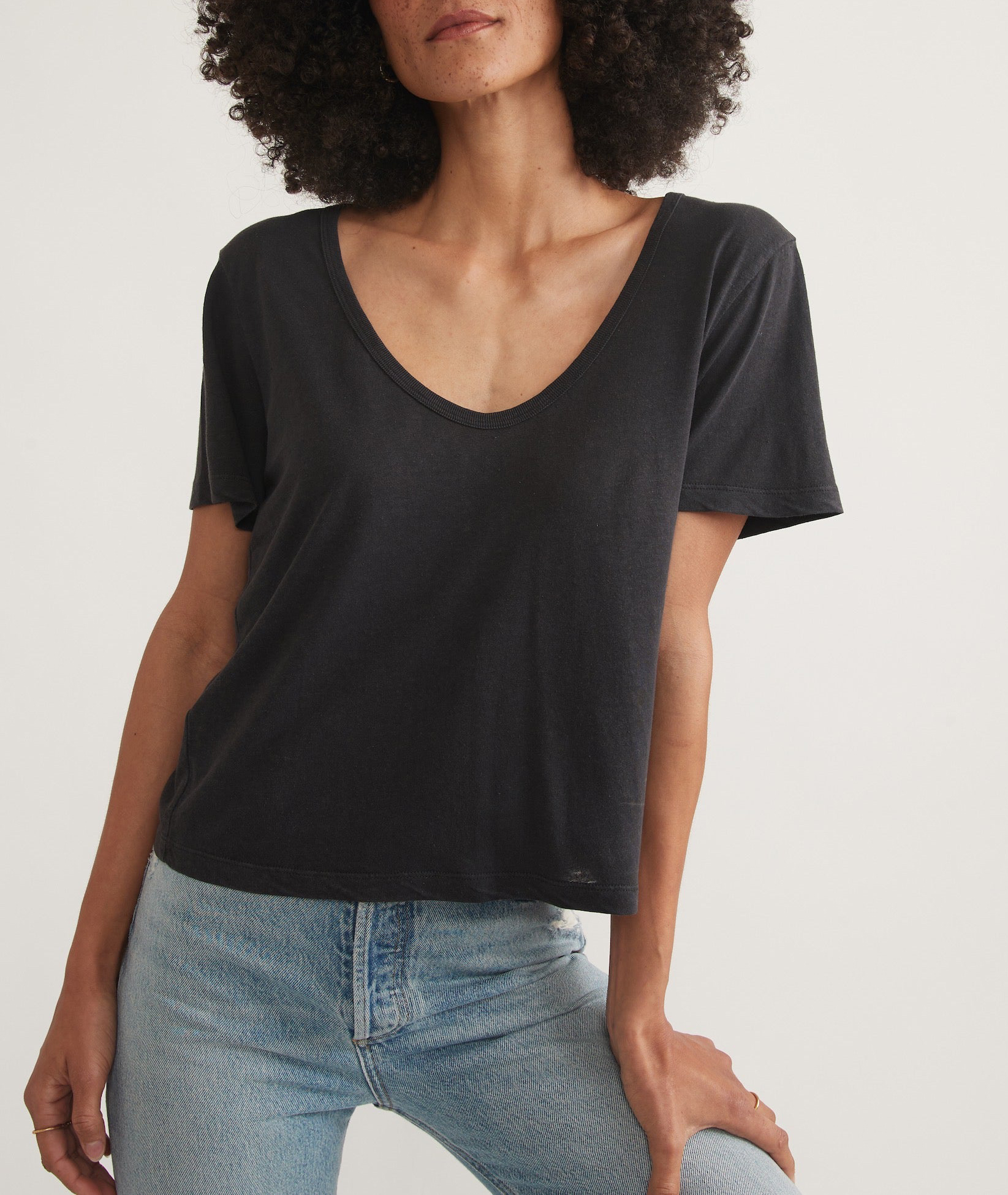 Hemp Cotton Faded Black Tee