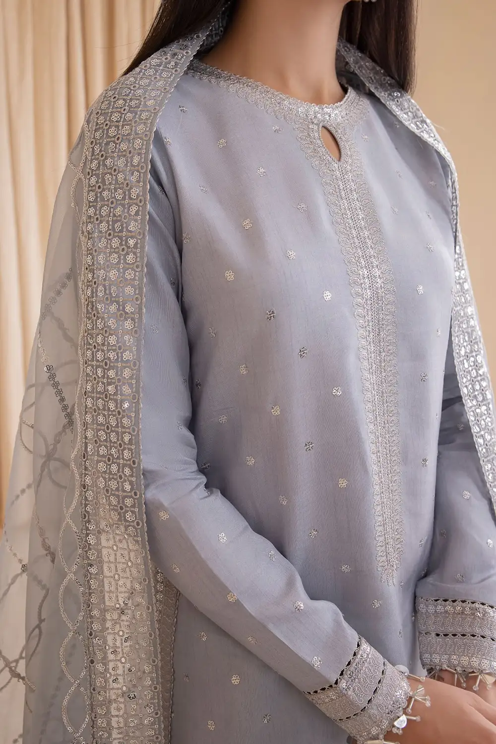 Embroidered Raw Silk Sets