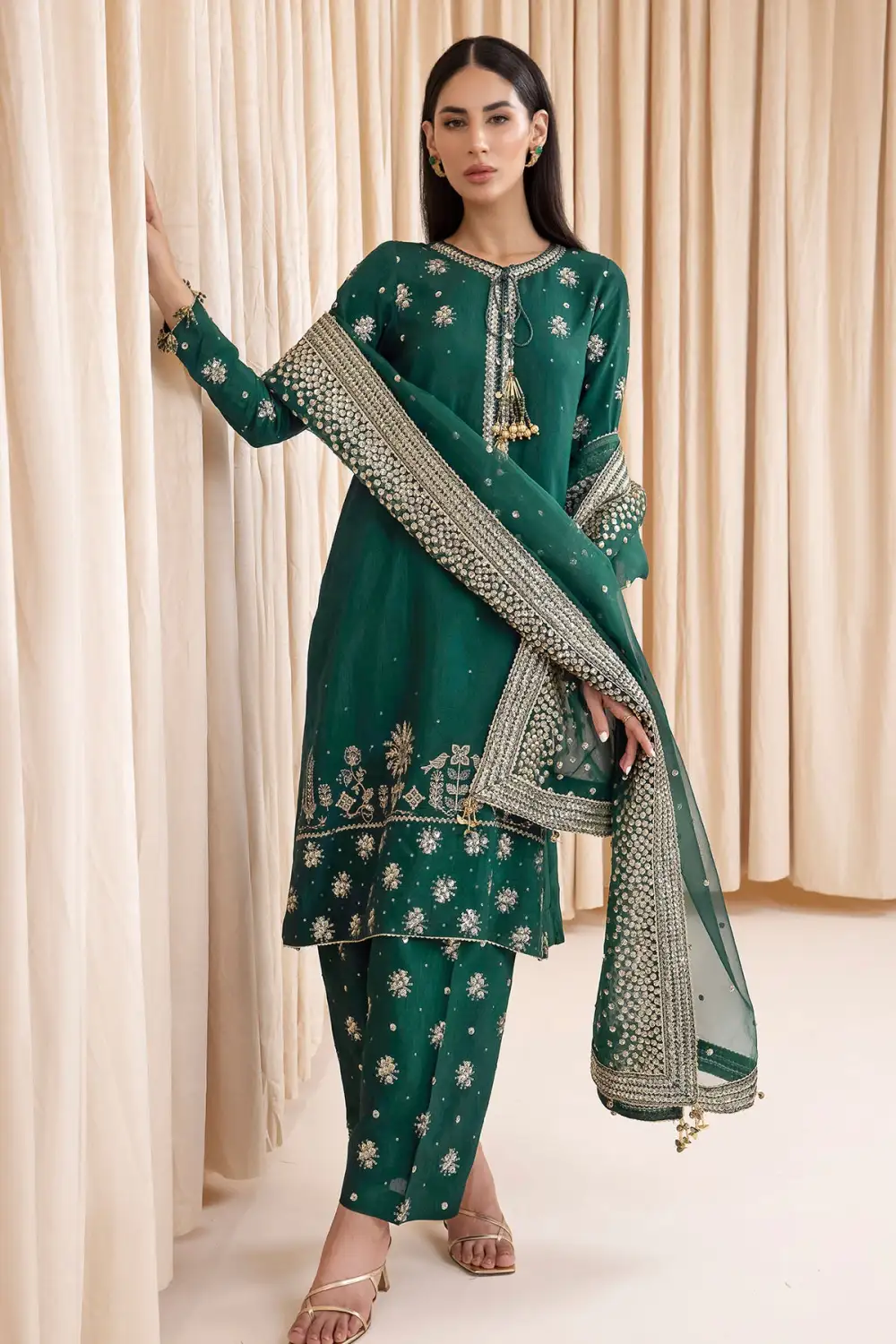 Embroidered Raw Silk Sets