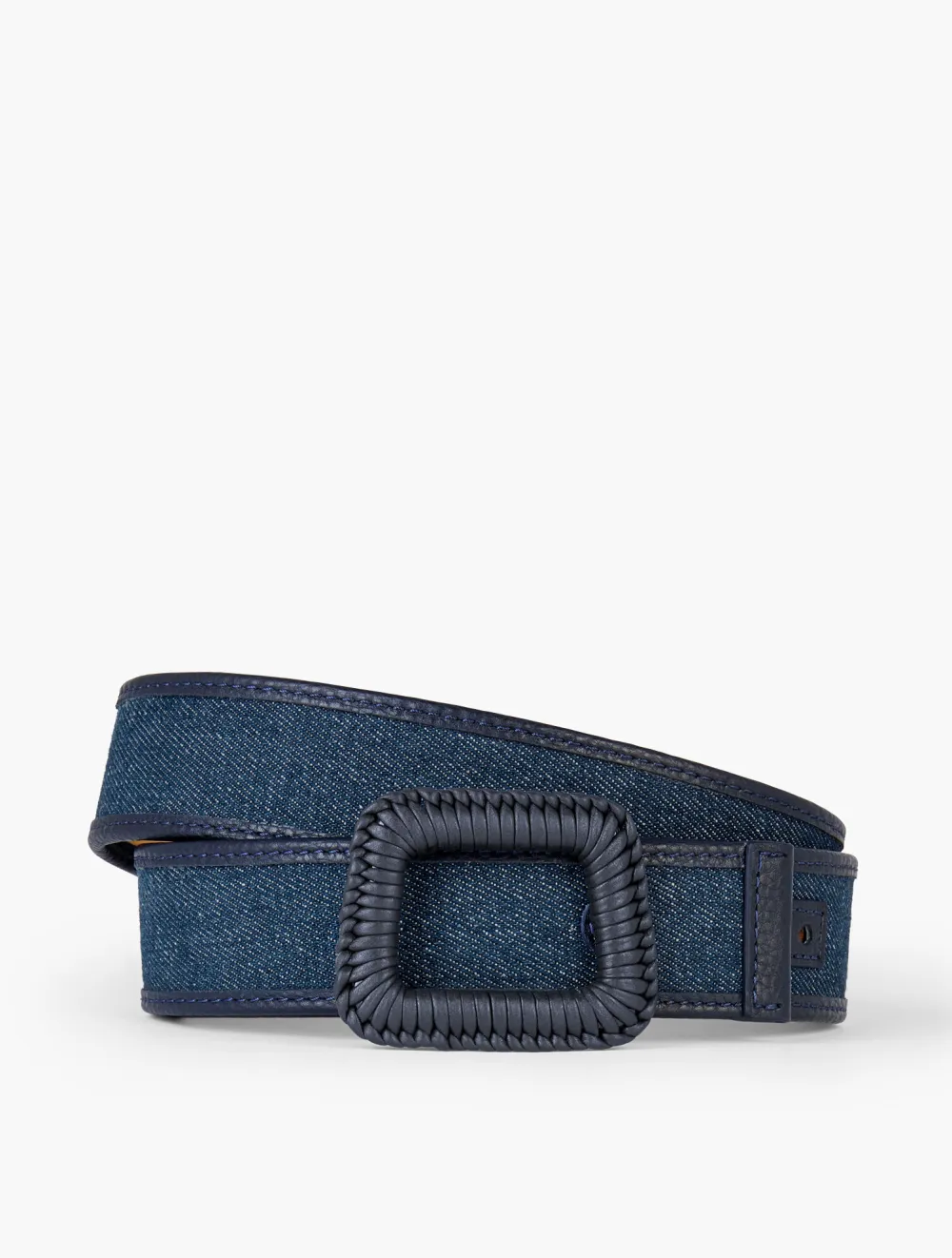 Woven Buckle Denim Belt