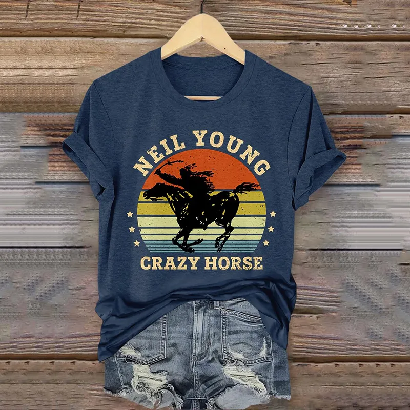 Women's Nell Young Crazy Horse Print T-Shirt