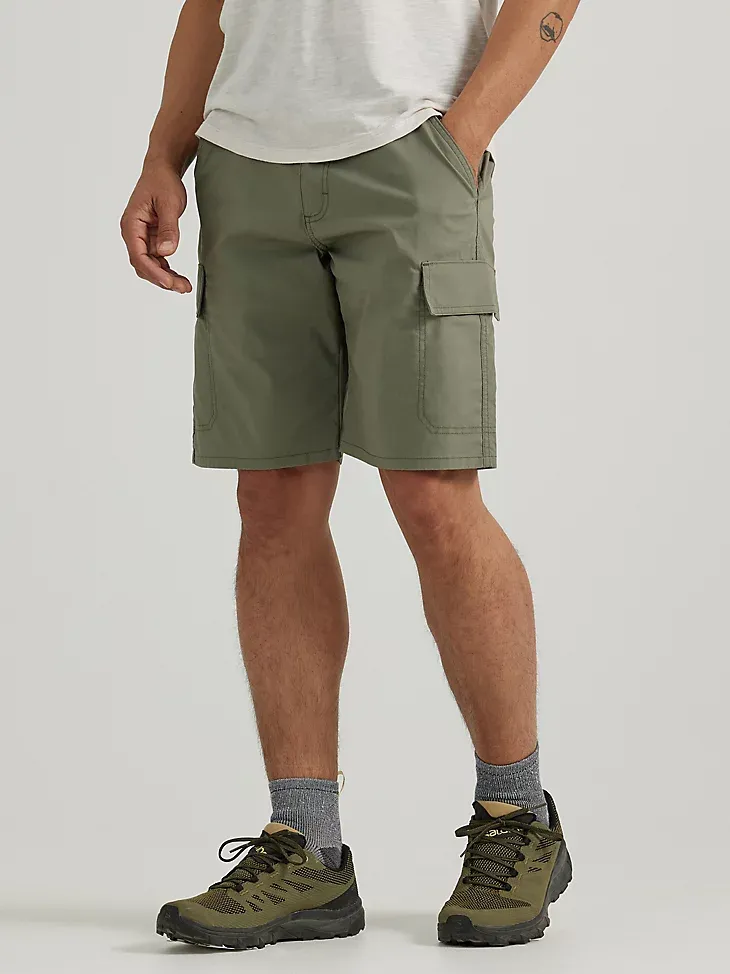 ATG BY WRANGLER™ MEN'S FLEX CARGO SHORT IN DUSTY OLIVE