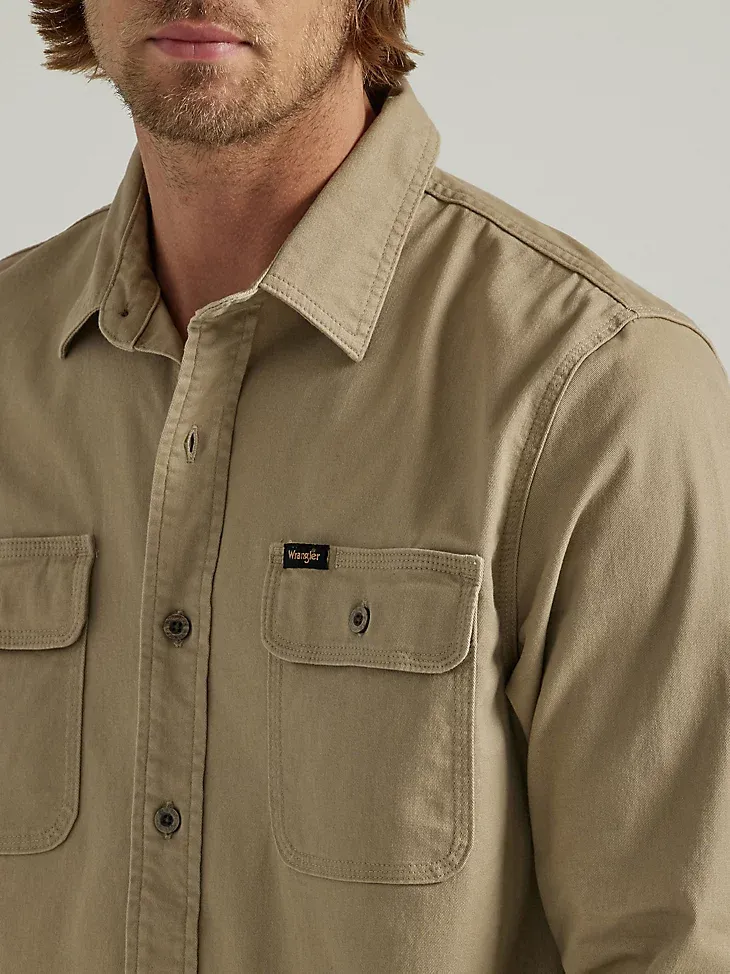 MEN'S WRANGLER® EPIC SOFT™ STRETCH TWILL SHIRT IN ROSIN