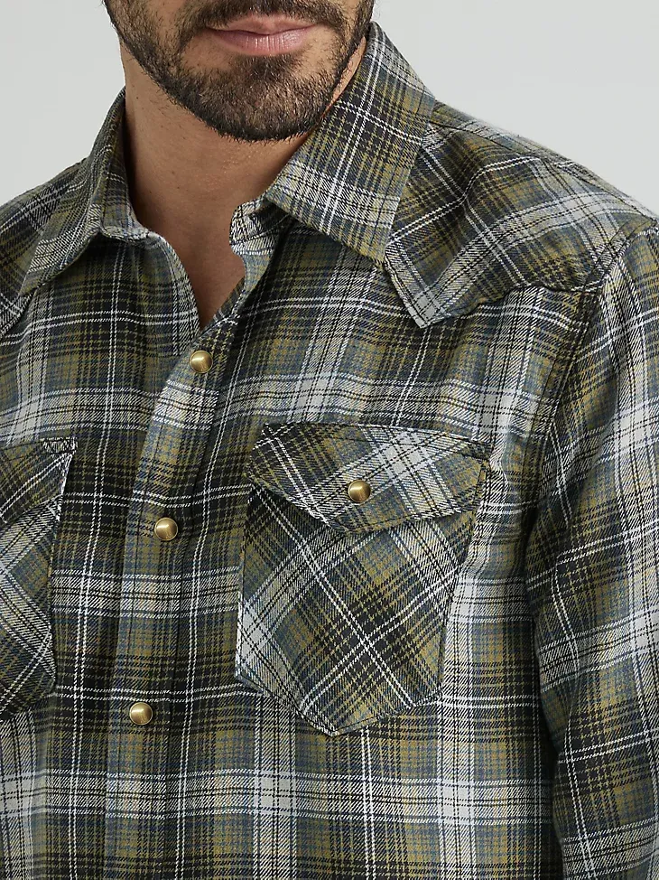 MEN'S BRUSHED FLANNEL SHIRT IN BURNT HENNA ORANGE