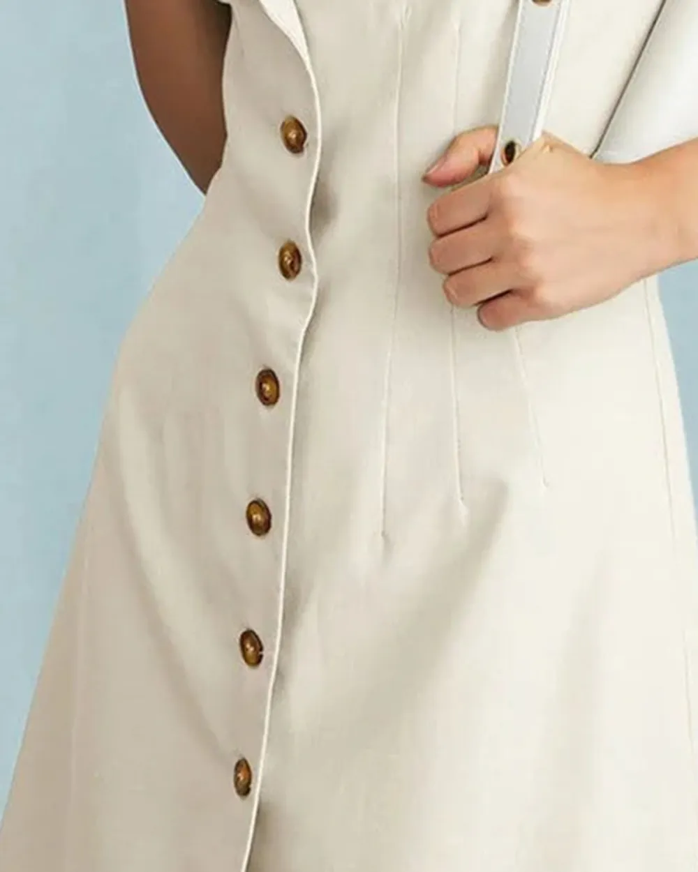 White Casual Lapel Dress