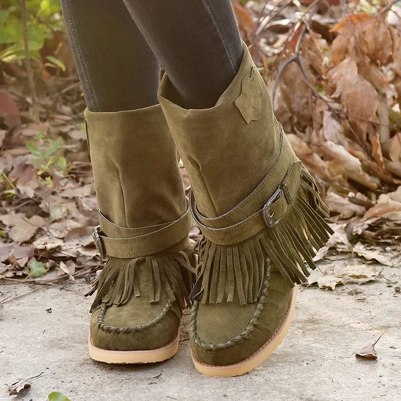 Retro Tribal Women's Tassel Boots