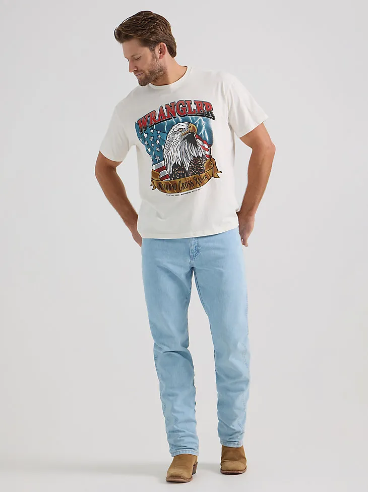 WRANGLER X DIAMOND CROSS LONG LIVE COWBOYS TEE IN CAVIAR