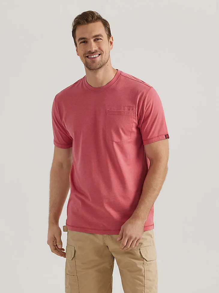 WRANGLER® RIGGS WORKWEAR® SHORT SLEEVE 1 POCKET PERFORMANCE T-SHIRT IN MINERAL RED