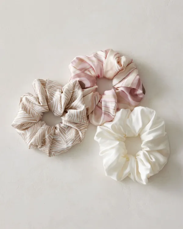 Washable Silk Fern Print Scrunchie