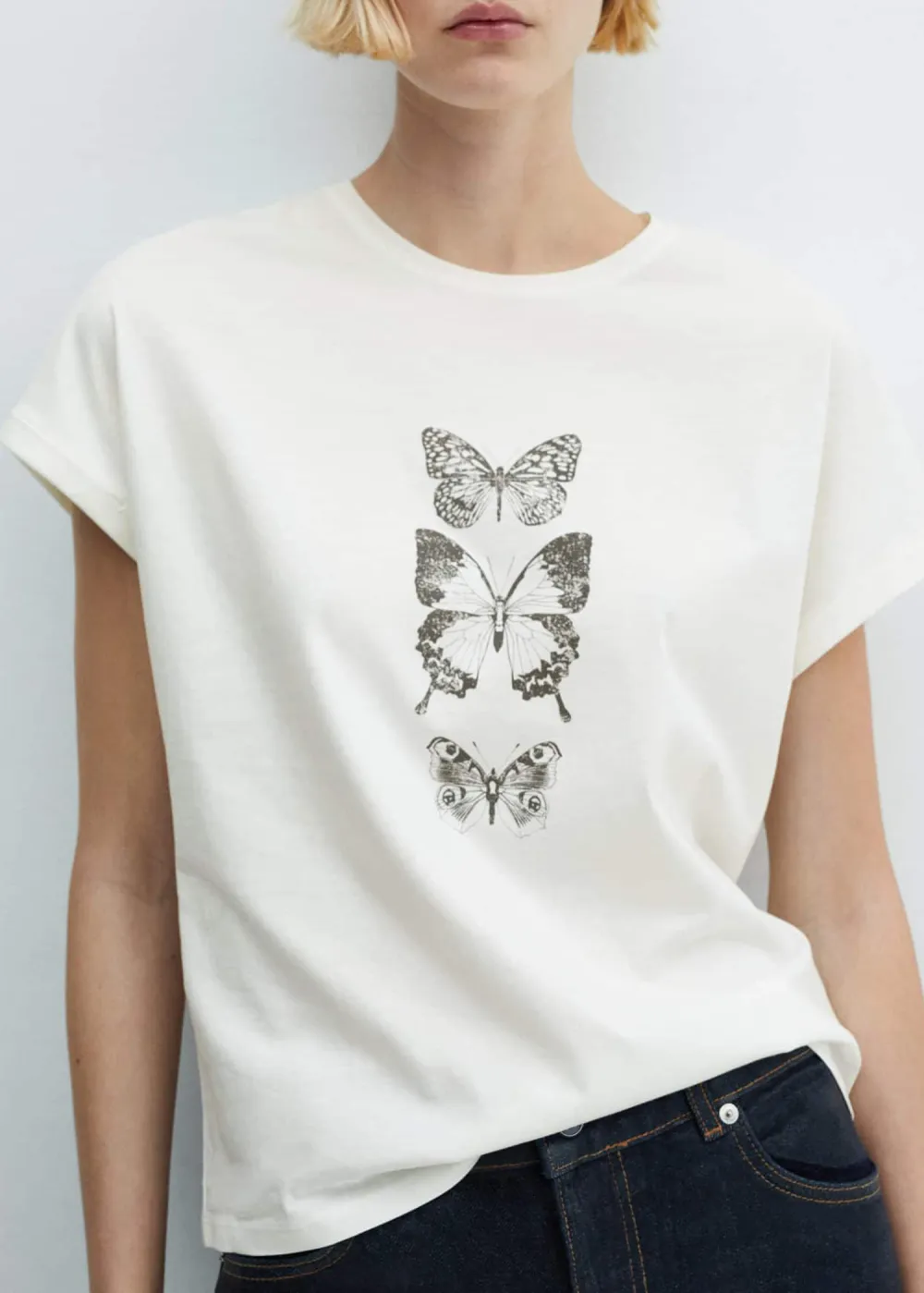 Printed cotton-blend t-shirt