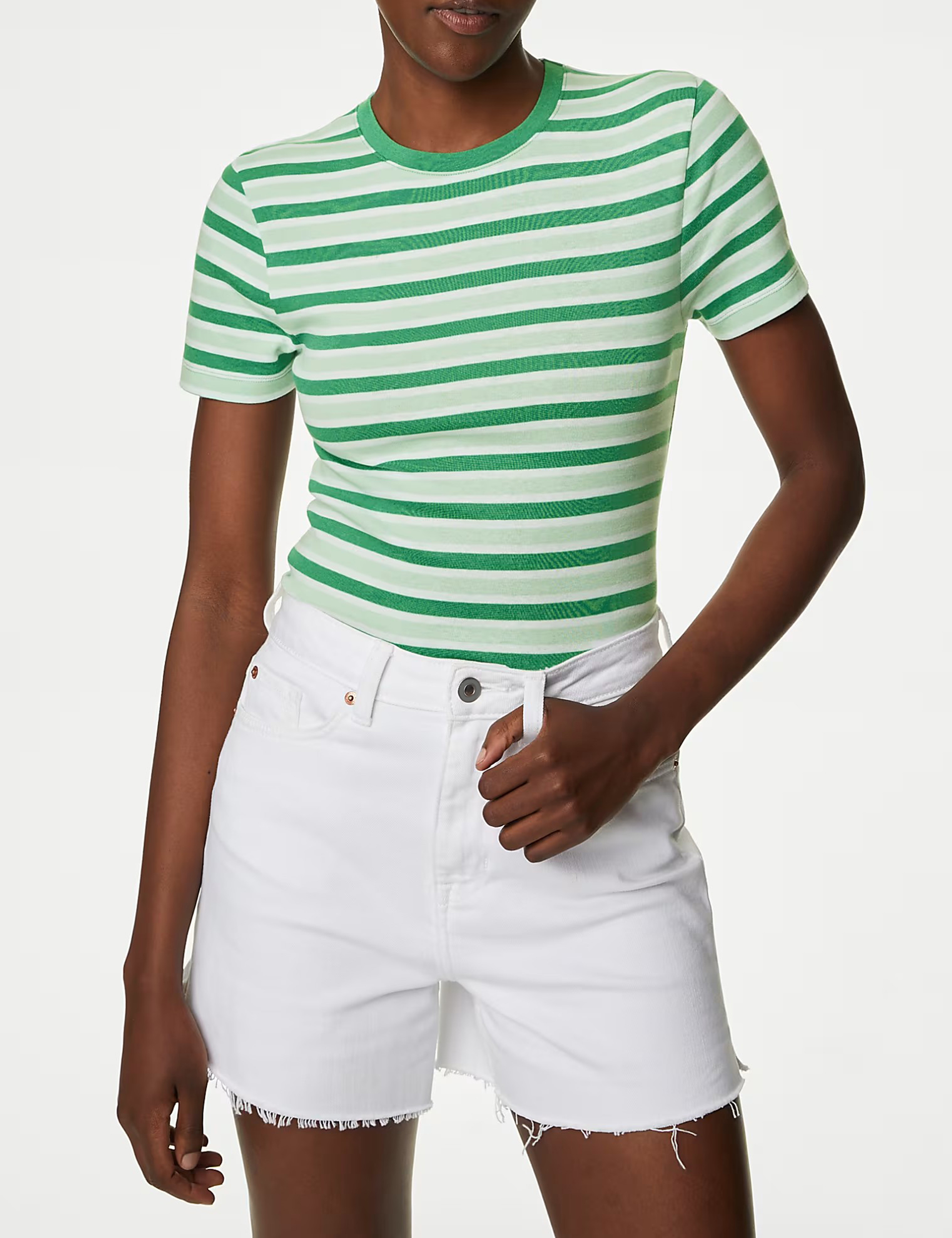 Pure Cotton Striped Slim Fit T-Shirt