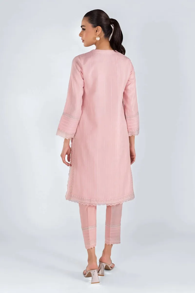 2 Piece Kurta | Embroidered & Pants | Pink