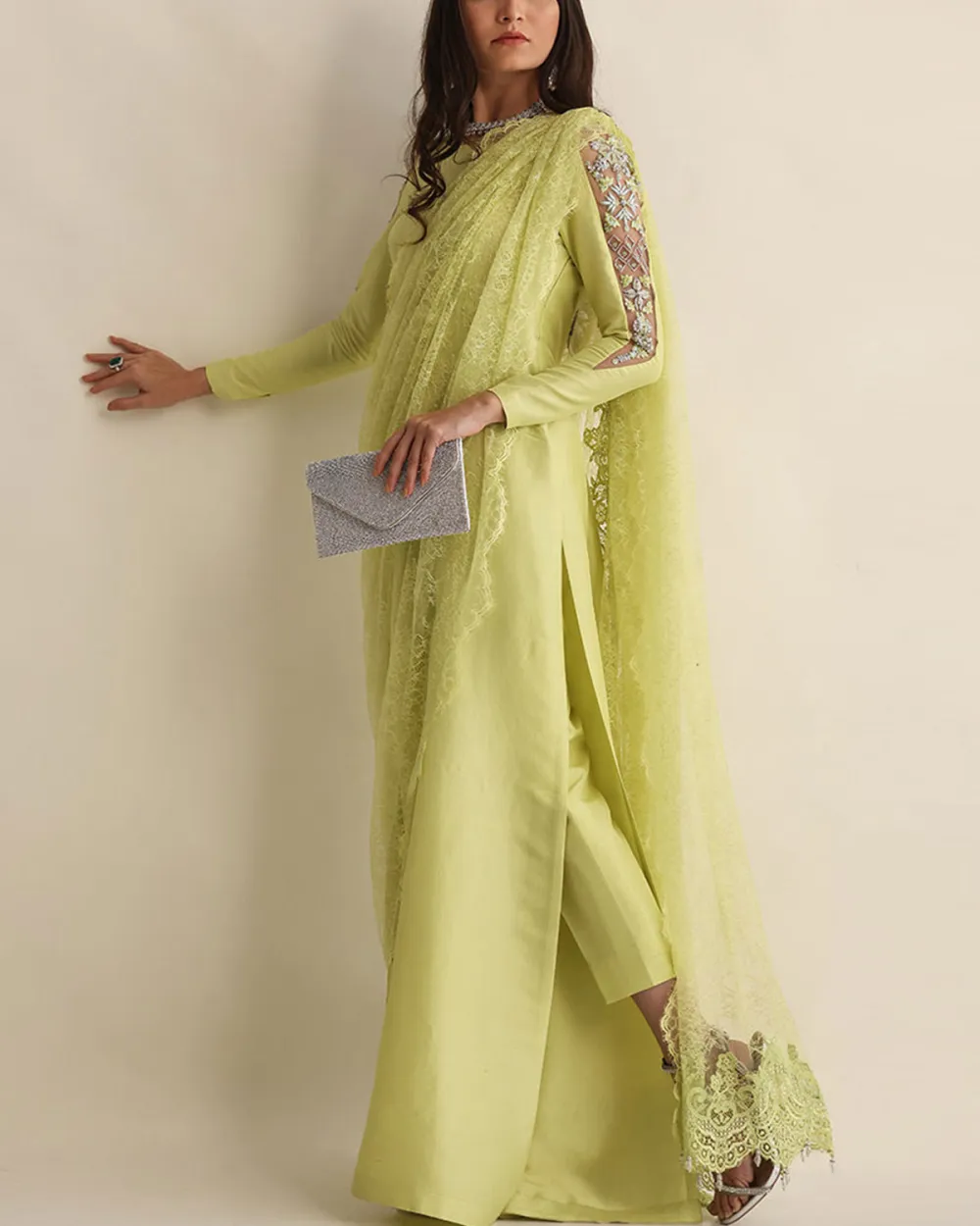 Vintage embroidered lace kaftan