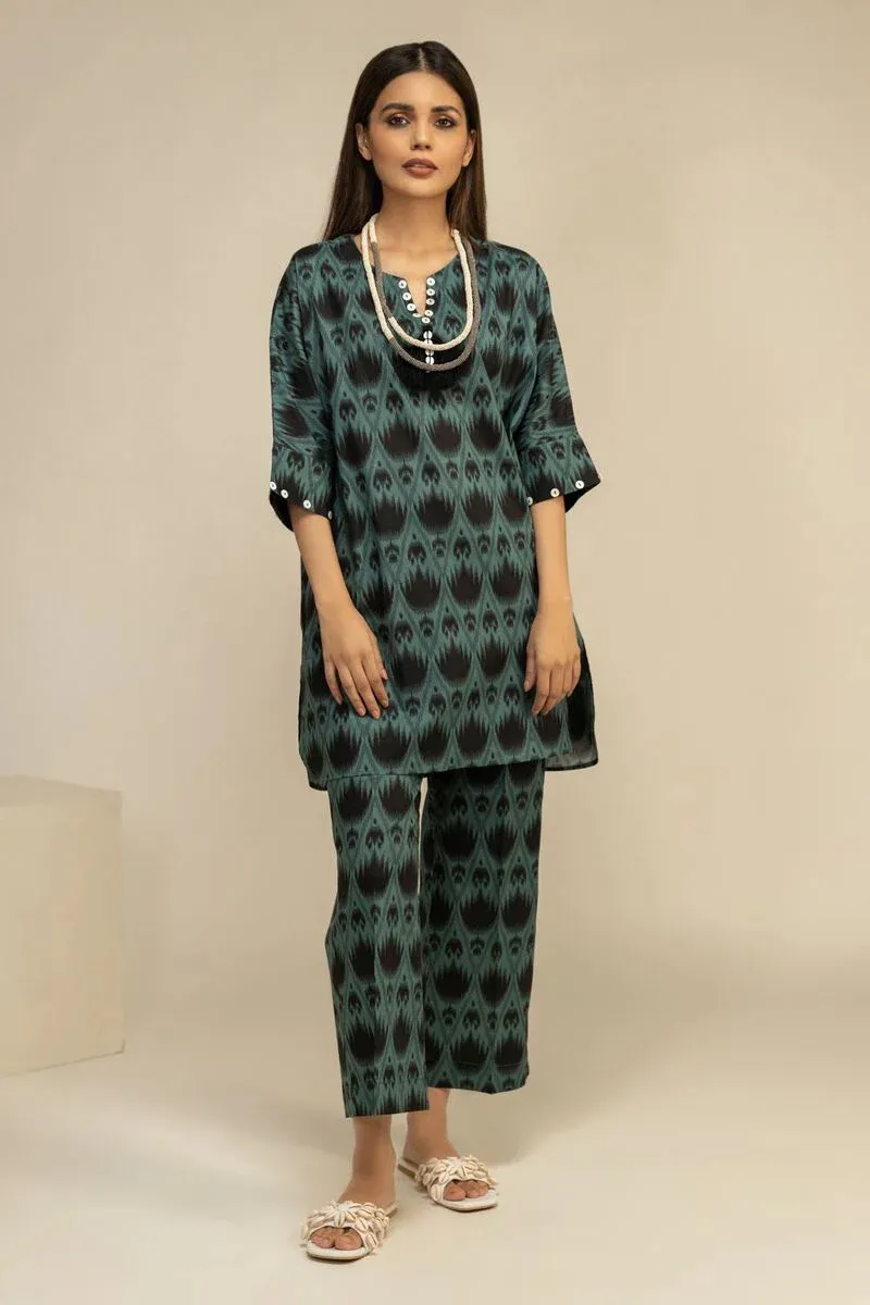 2 Piece | Kurta & Pants | Color Dark Green