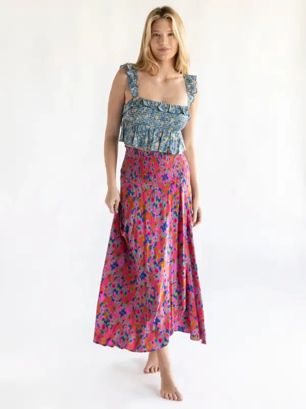 Favorite Convertible Midi Skirt - Rust Orchid Pink