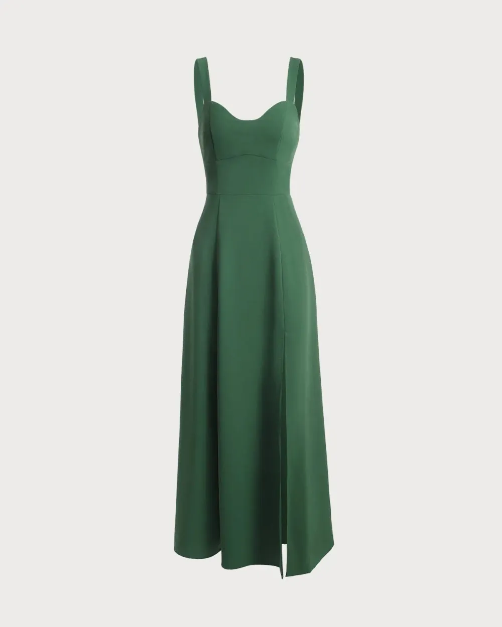 Long drape green silky dress