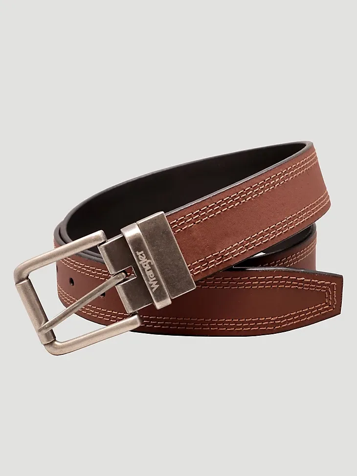 MEN'S REVERSIBLE LEATHER BELT IN TAN