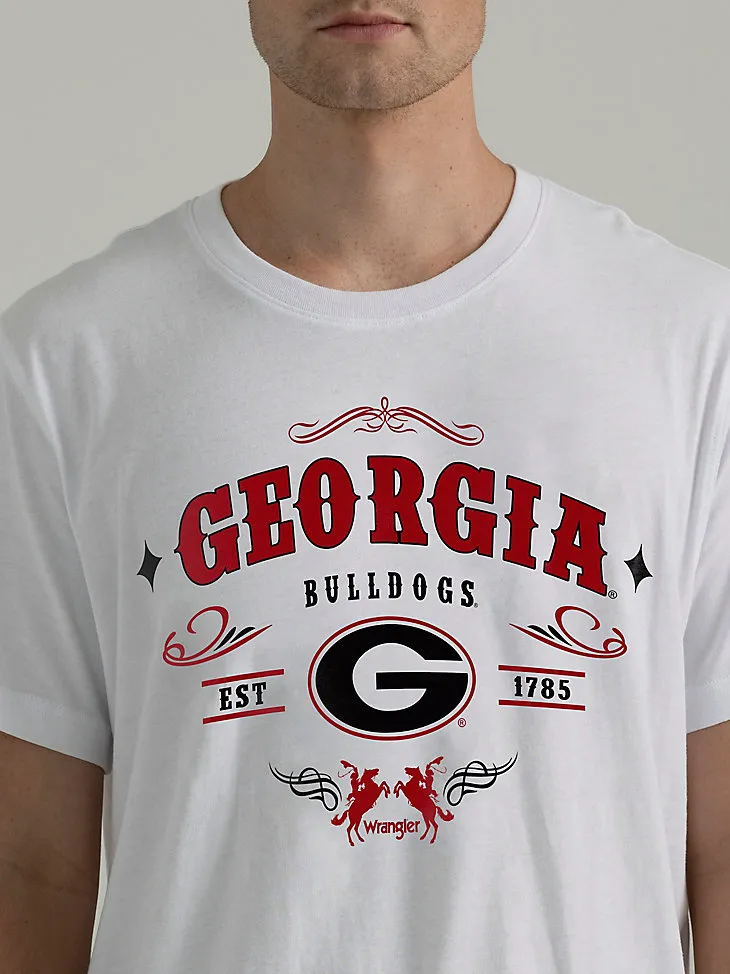 MEN'S WRANGLER COLLEGIATE LOGO T-SHIRT IN UNIVERSITY OF GEORGIA