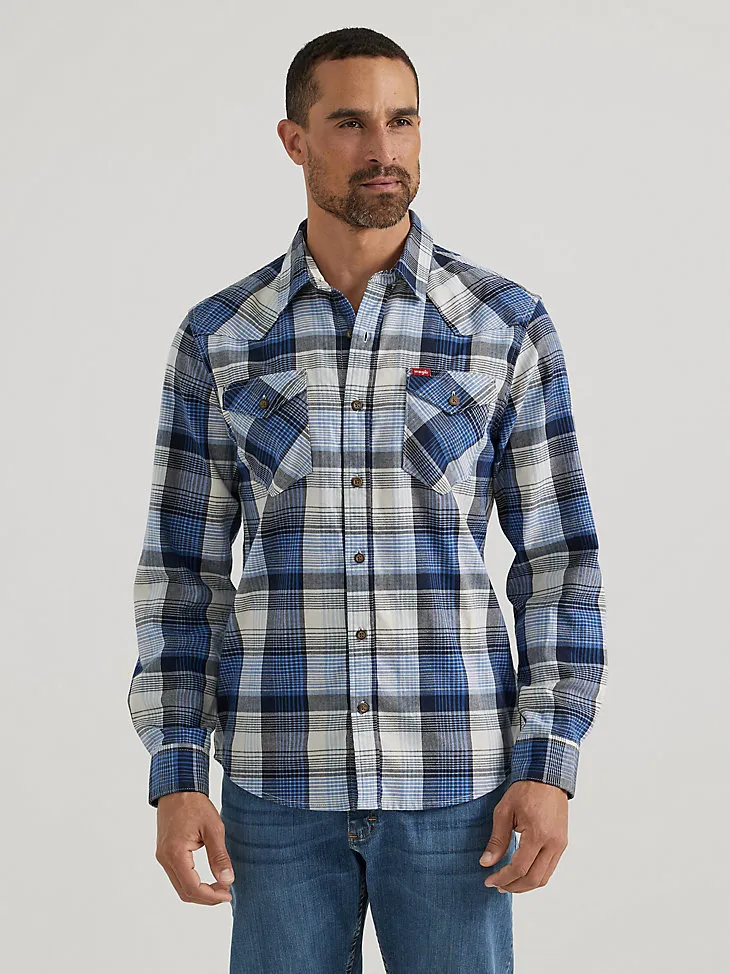 MEN'S COWBOY WASH PLAID SHIRT IN PHEASANT ORANGE