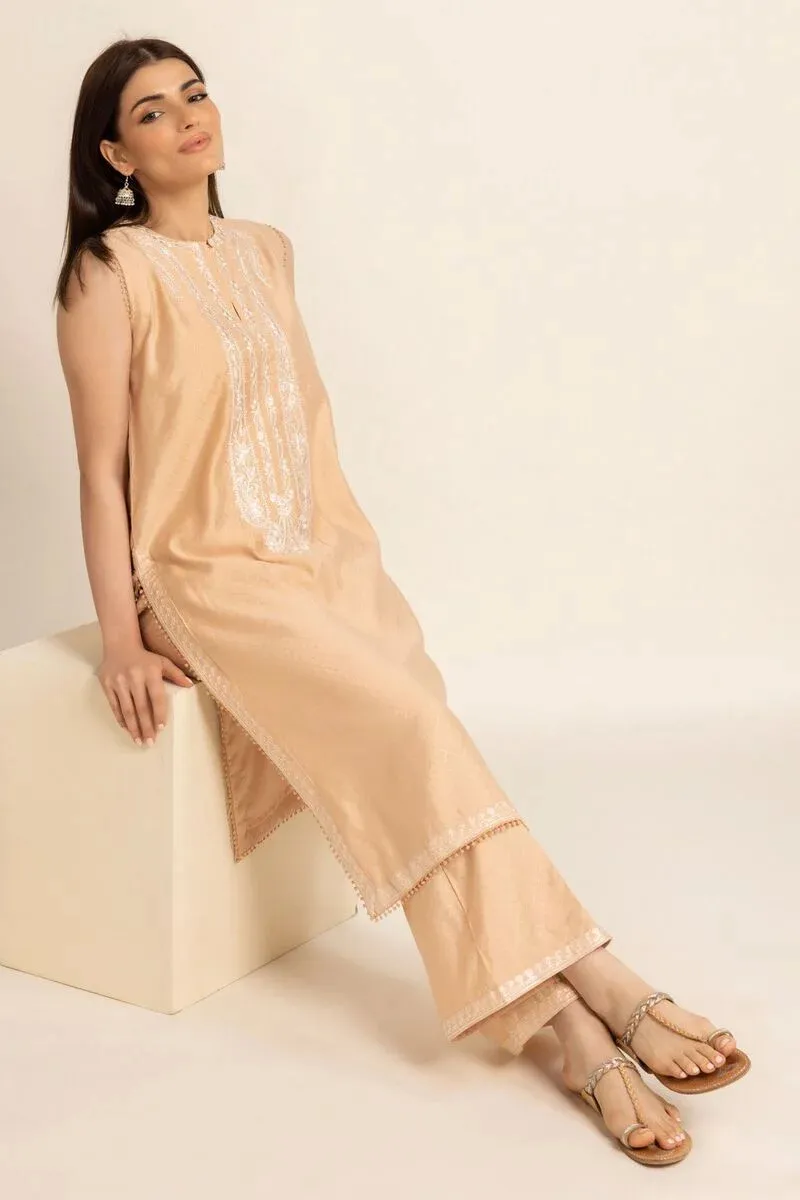 2 Piece | Kurta & Pants | Color beige