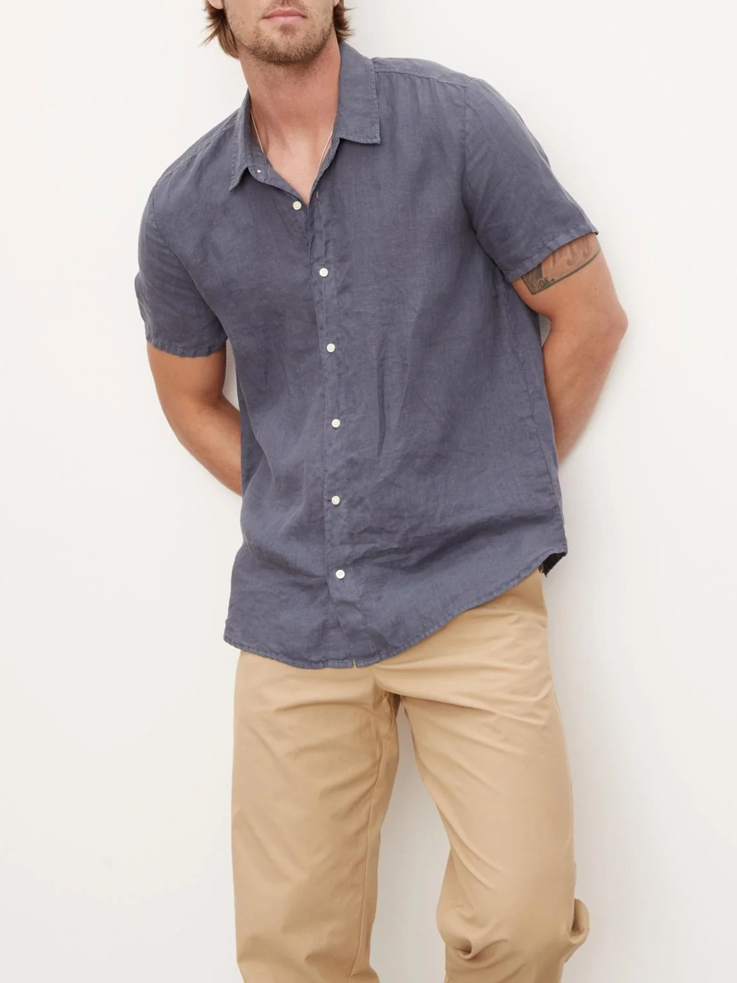 Daily Solid Short Sleeve Shirts