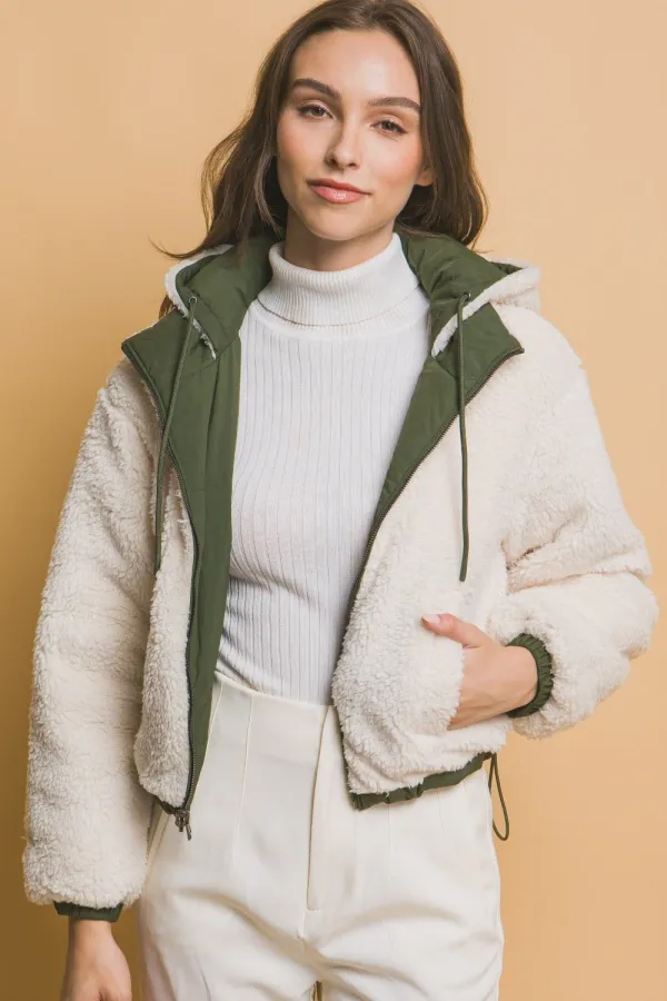 Cropped Sherpa Reversible Jacket