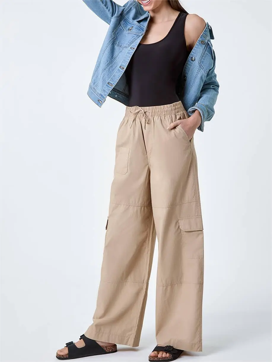 Khaki Tie-Pocket Pants