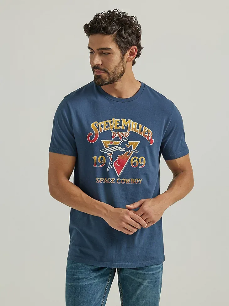 STEVE MILLER BAND GRAPHIC T-SHIRT IN MIDNIGHT NAVY