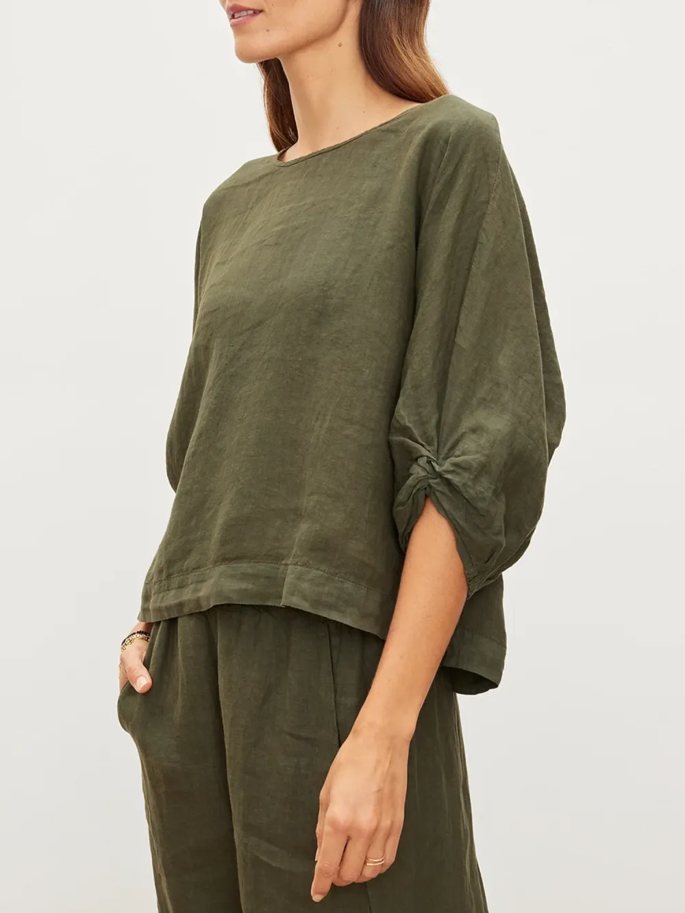 Cass Linen Crew Neck Top