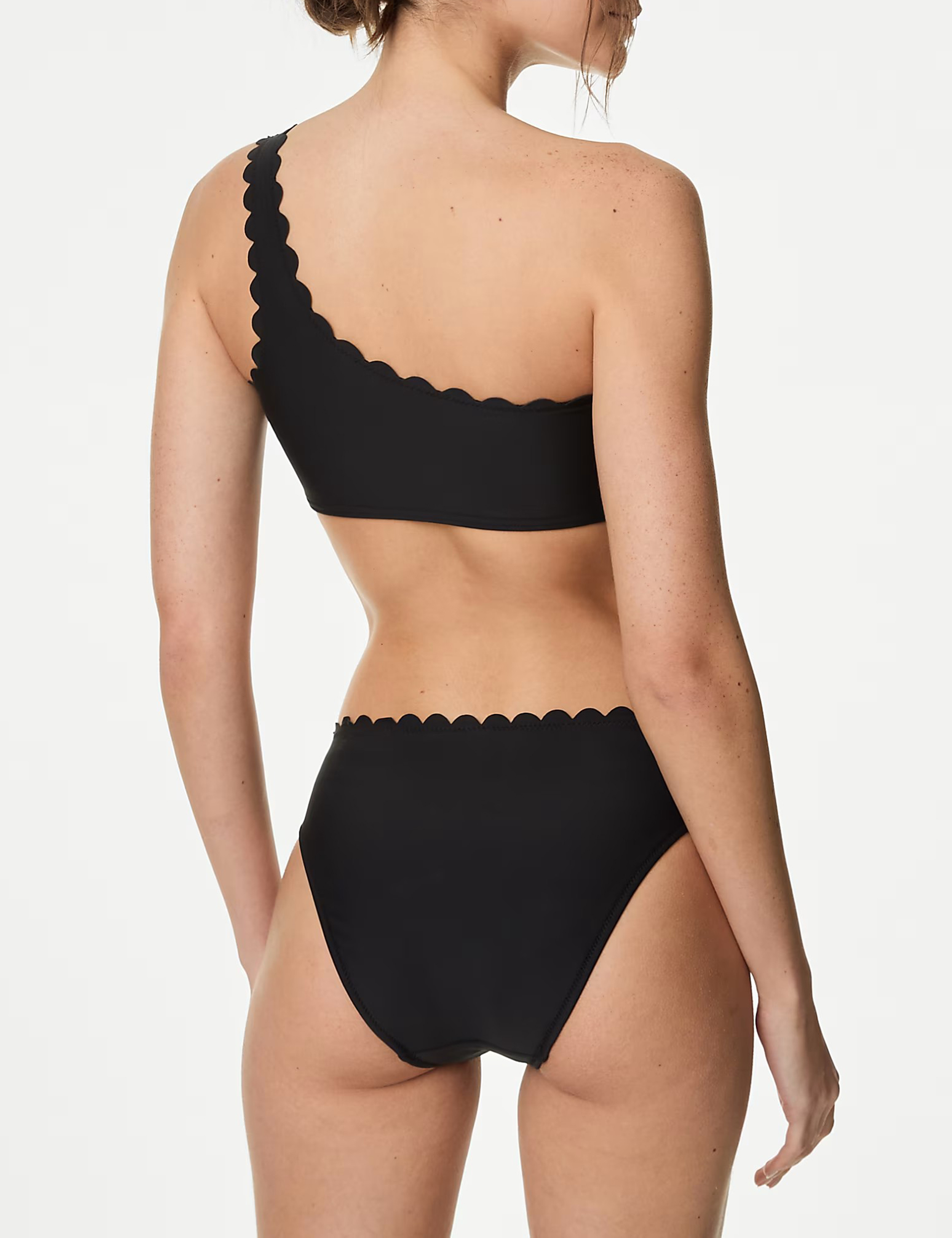 Black Neoprene Scallop Bikini