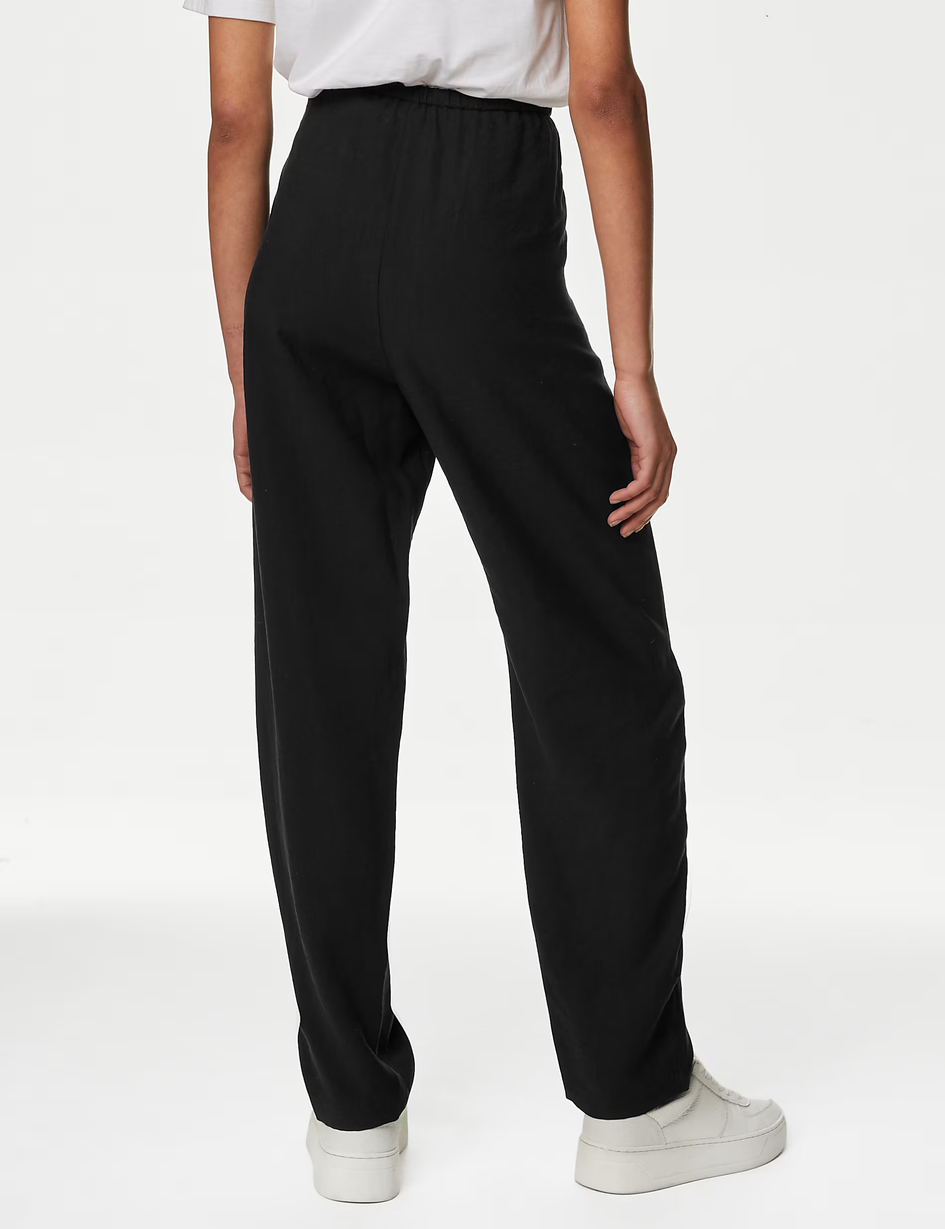 Black Casual Slight Stretch Pants