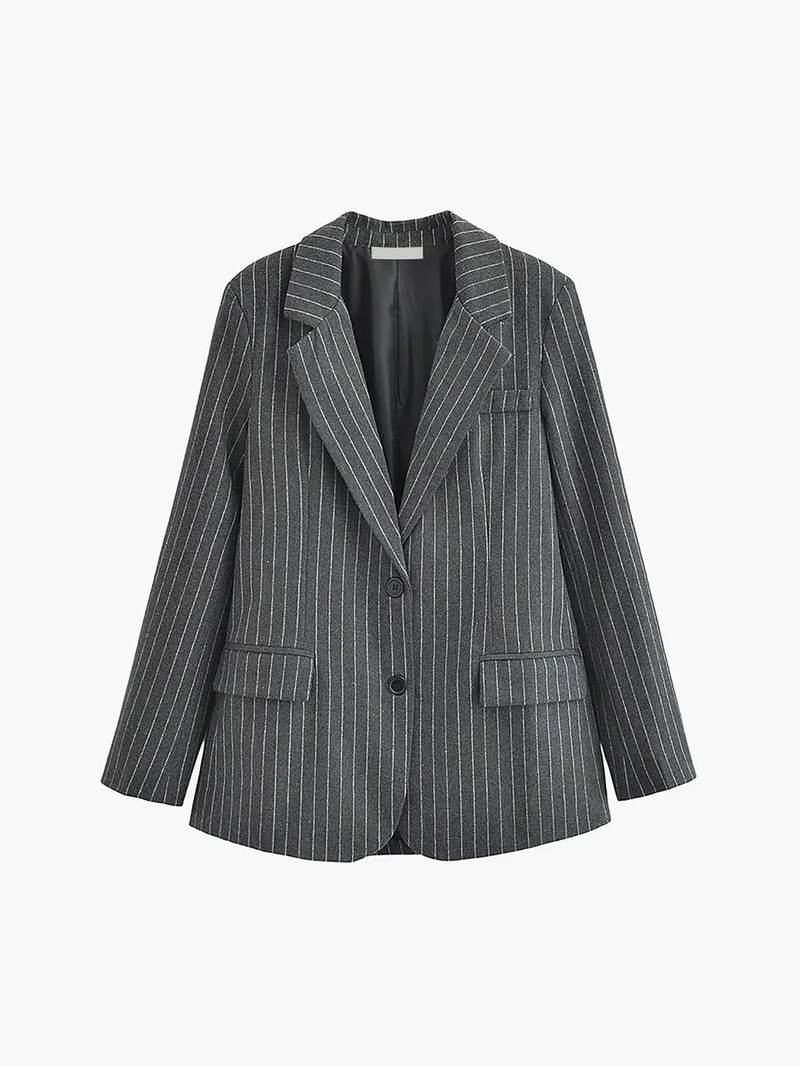 Pocket Stripe Collar Blazer