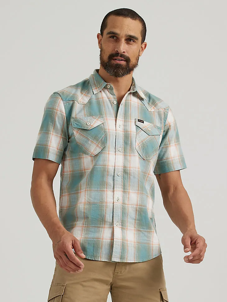 MEN'S SHORT SLEEVE PLAID SHIRT IN SEQUOIA