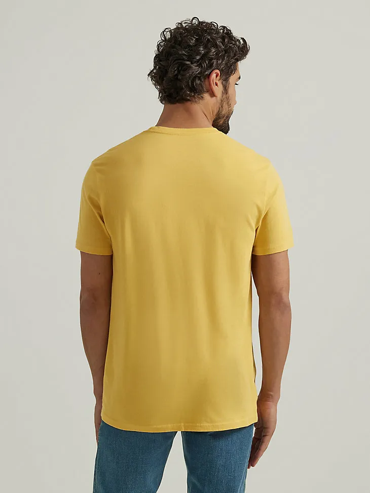 JOHN DENVER GRAPHIC T-SHIRT IN OCHRE YELLOW