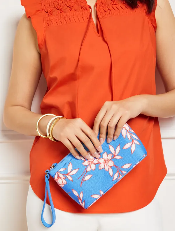 Flowing Hibiscus Flared Wristlet