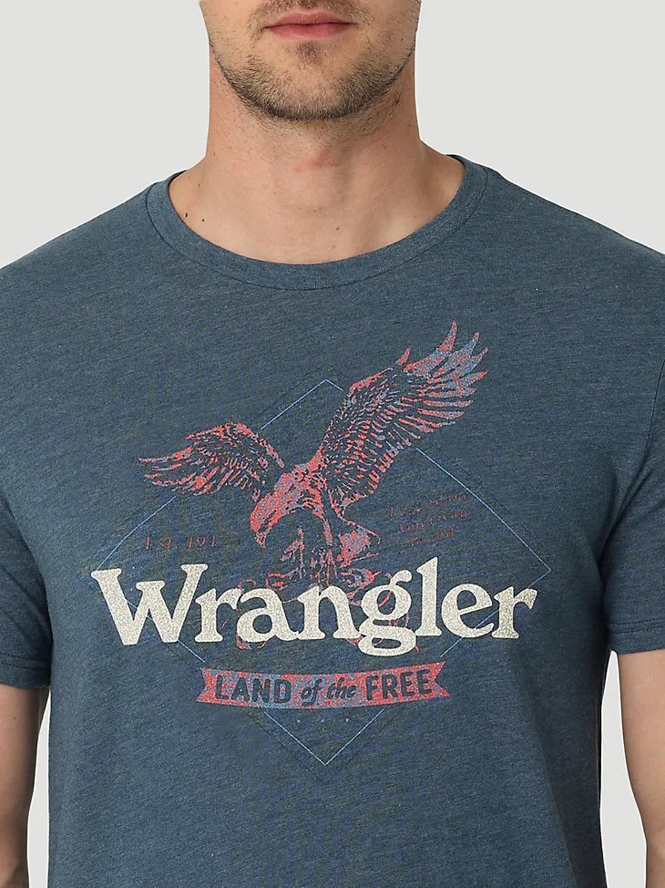 WRANGLER EAGLE LAND OF THE FREE T-SHIRT IN MIDNIGHT NAVY