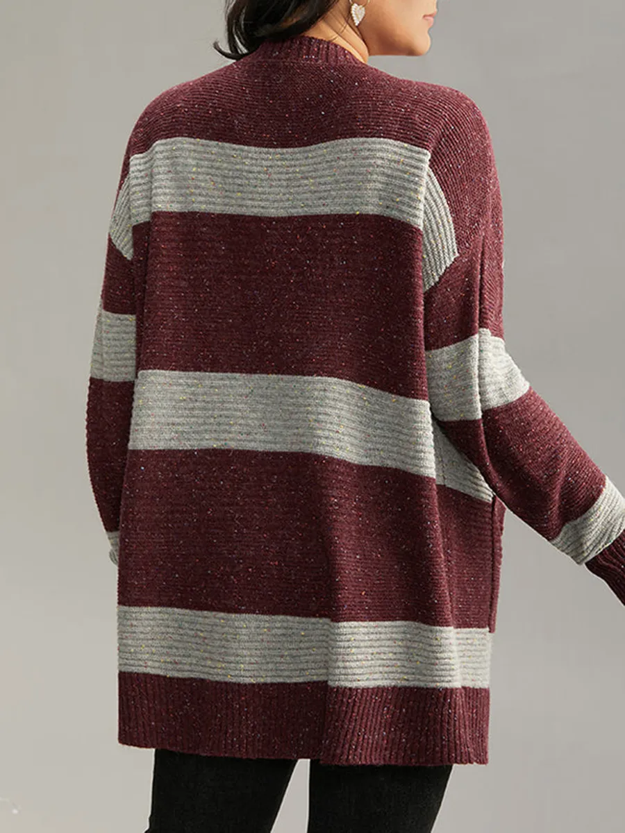 Striped sweater cardigan for women