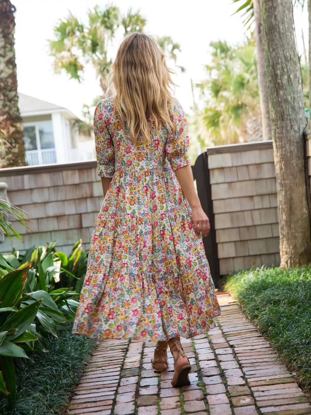 Rebecca Midi Dress - White Floral