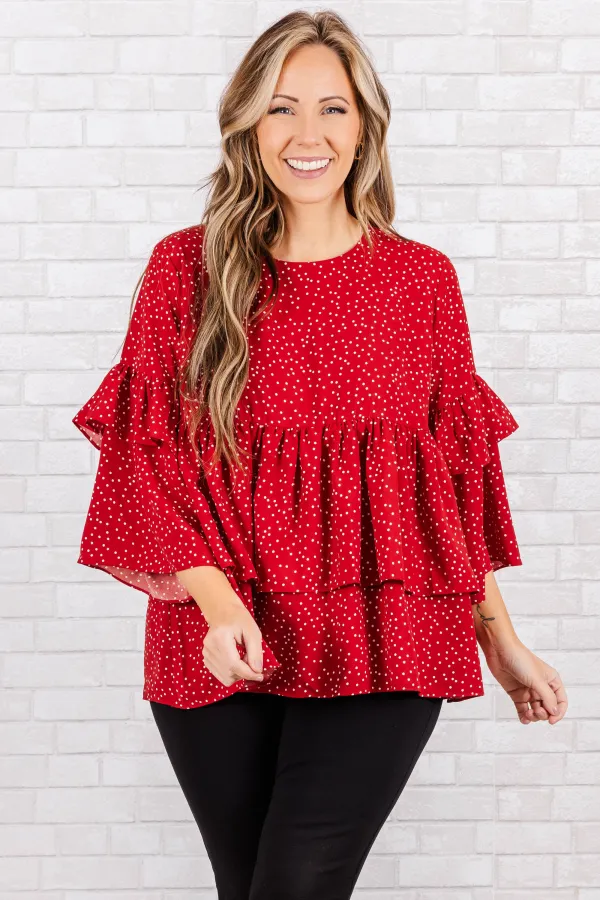 Wistfully Wonderful Top, Red